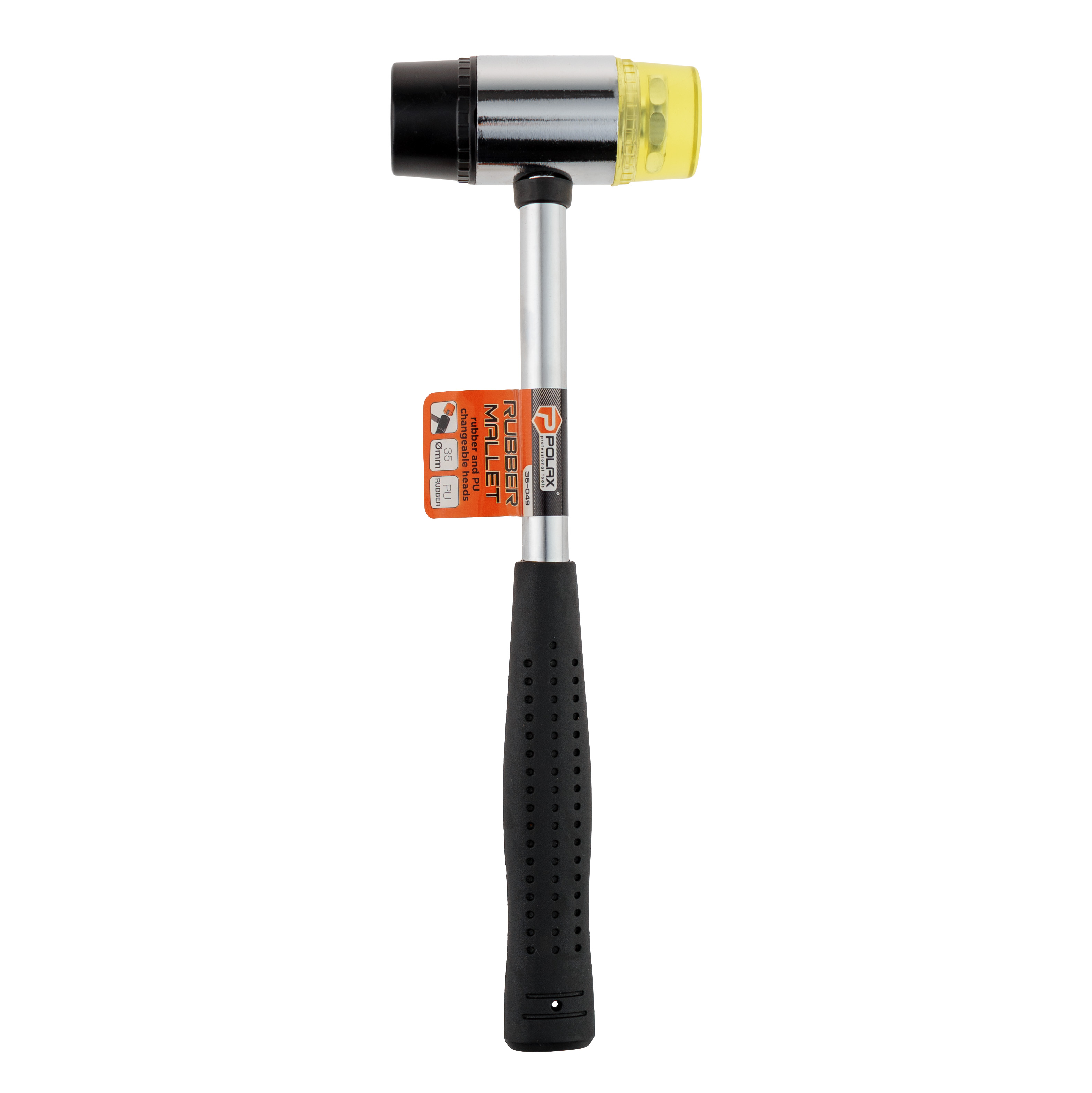 Молоток рихтувальний з гумовим та поліуретановим змінним бойком 35 мм, Polax